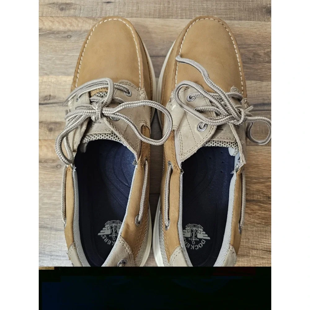 Dockers Men's Beacon Tan/Taupe Leather Casual Classic Boat Shoe 11 Wide